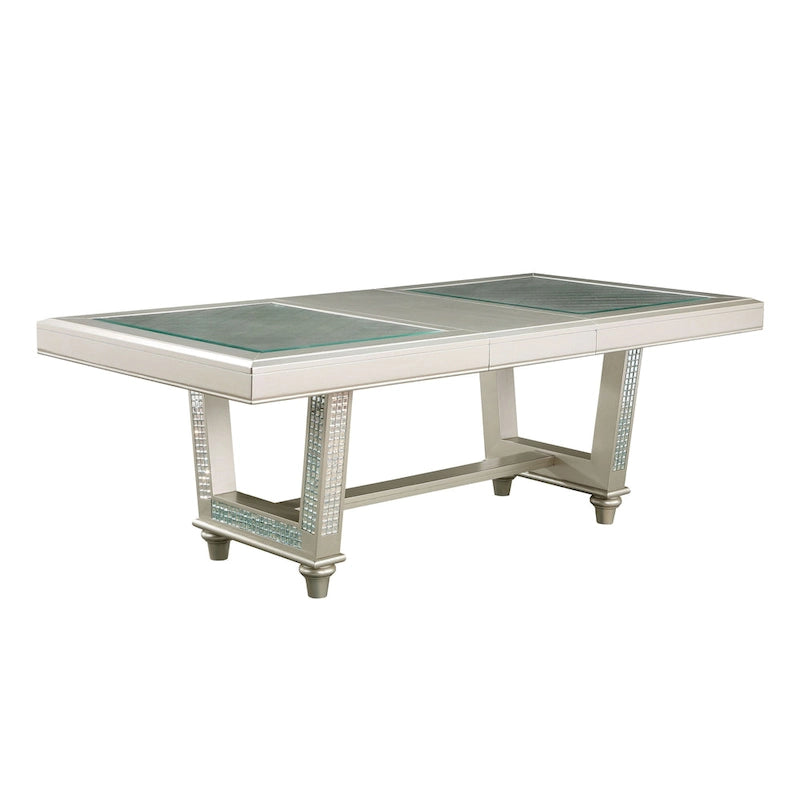 Table à manger extensible Medlee Glam de 84 pouces avec rallonge