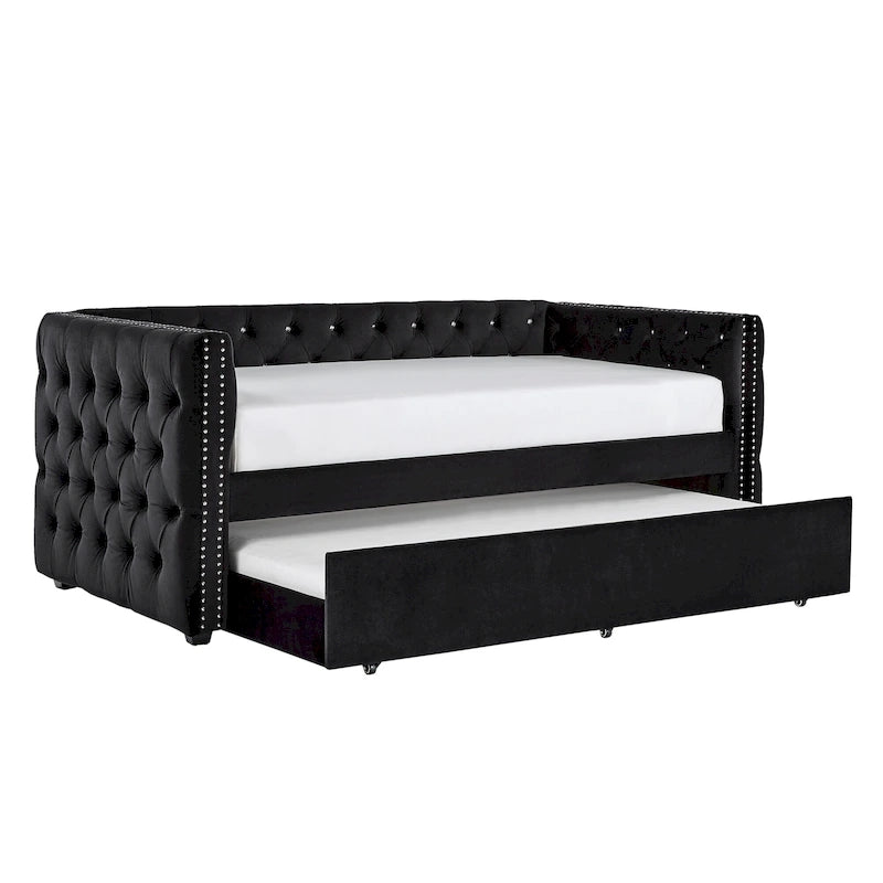 Lit de repos capitonné Knightsbridge Twin avec clous décoratifs