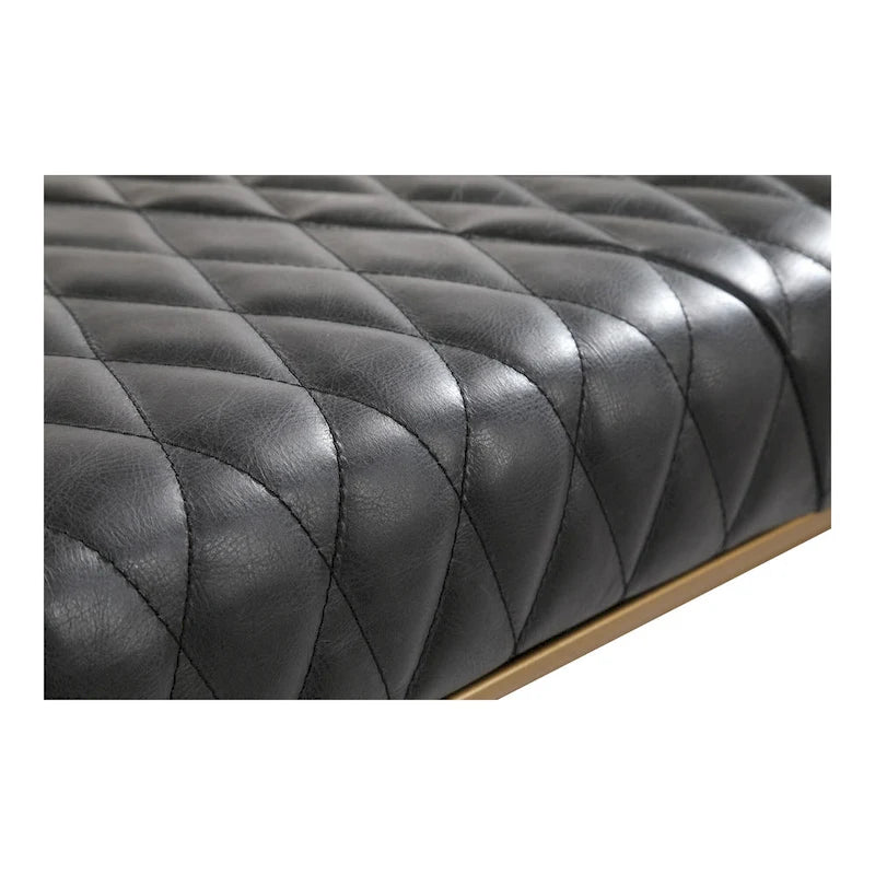 Banc moderne en cuir et fer forgé et laiton