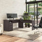 Bureau assis-debout en L à 3 positions 72 W