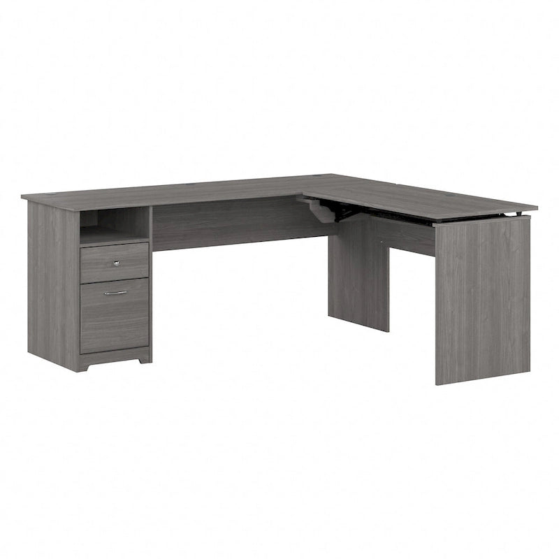 Bureau assis-debout en L à 3 positions 72 W