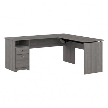 Bureau assis-debout en L à 3 positions 72 W