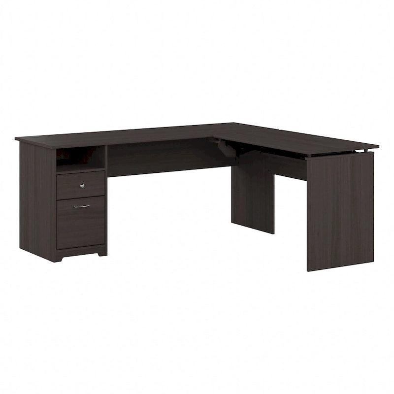 Bureau assis-debout en L à 3 positions 72 W