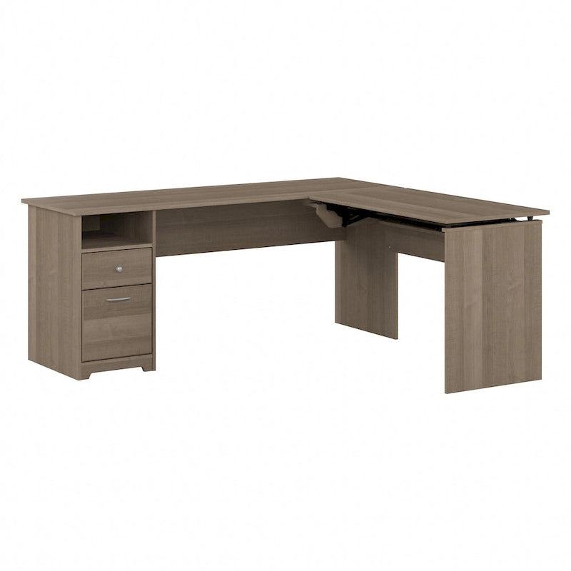 Bureau assis-debout en L à 3 positions 72 W