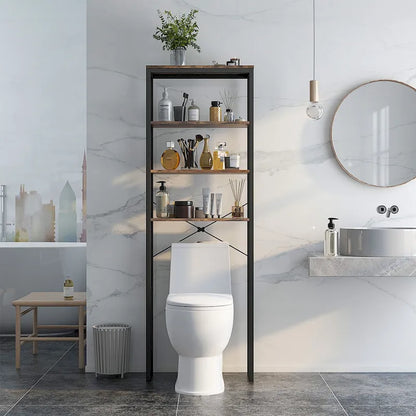 Étagère de rangement 4 niveaux pour salle de bain à poser au-dessus des toilettes – Voir détails