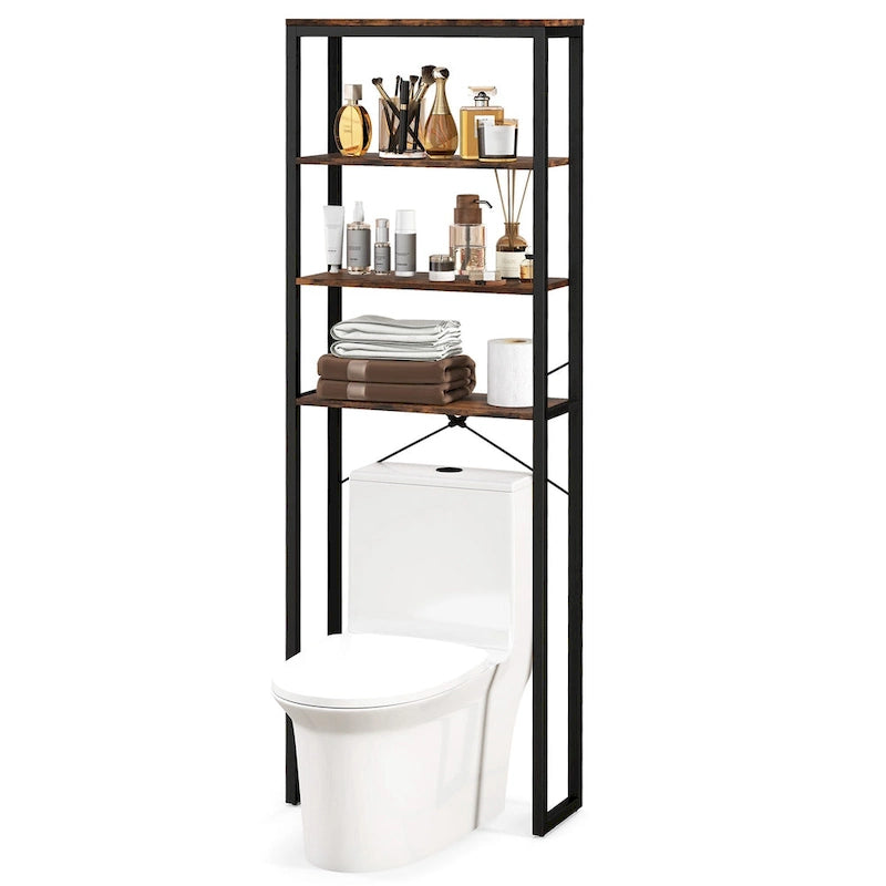 Étagère de rangement 4 niveaux pour salle de bain à poser au-dessus des toilettes – Voir détails