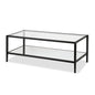 Table basse rectangulaire moderne en verre avec cadre en acier et étagère de rangement pour salon - 114,3 cm (L) x 50,8 cm (l) x 43,2 cm (H)