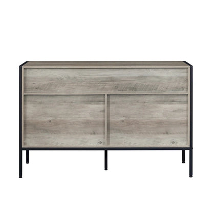 Commode horizontale à 7 tiroirs, Armoire de rangement en bois pour chambre à coucher, Meuble de rangement solide avec cadre en acier robuste