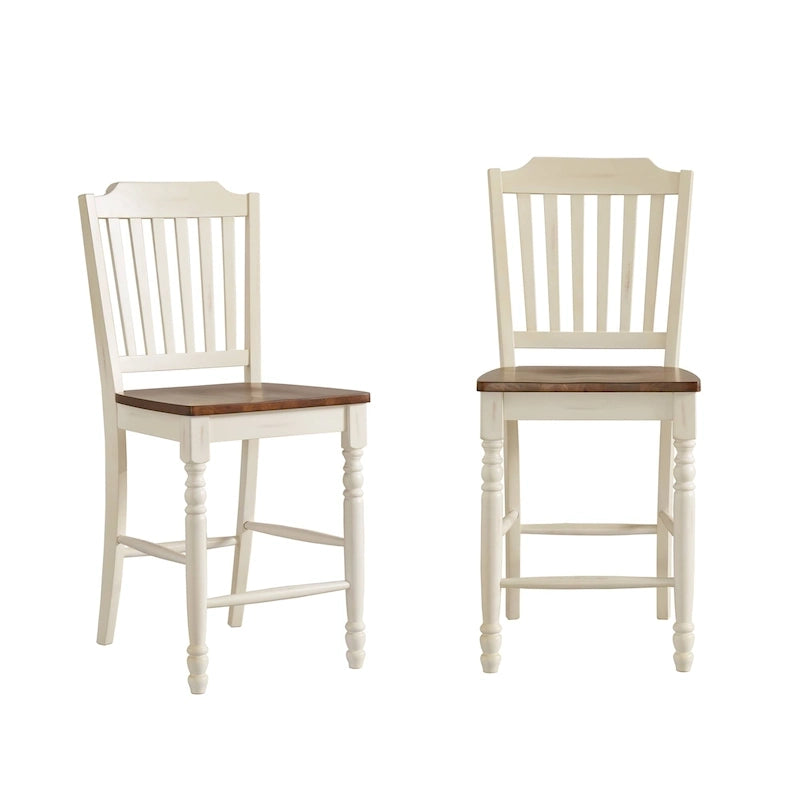 Chaises de comptoir bicolores Brunico (paquet de 2)