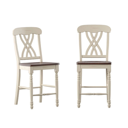 Chaises de comptoir bicolores Brunico (paquet de 2)