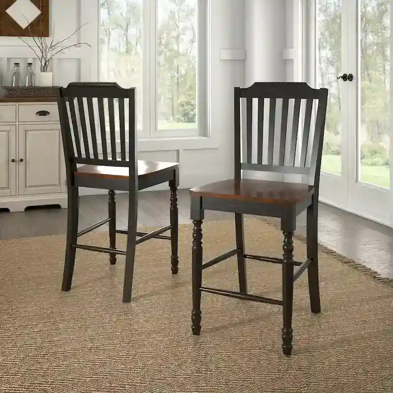 Chaises de comptoir bicolores Brunico (paquet de 2)
