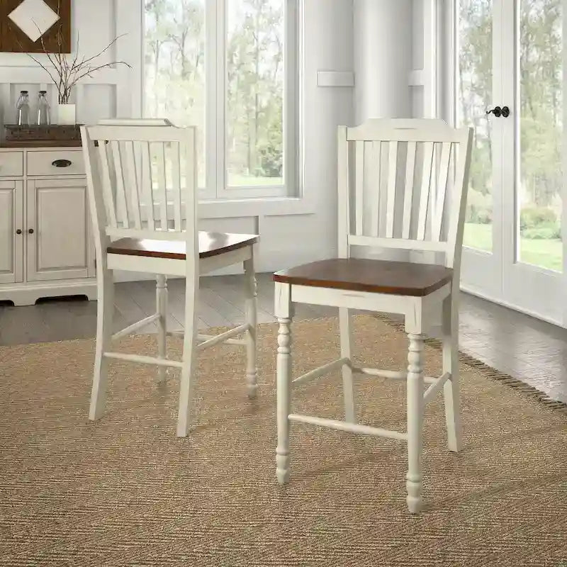 Chaises de comptoir bicolores Brunico (paquet de 2)