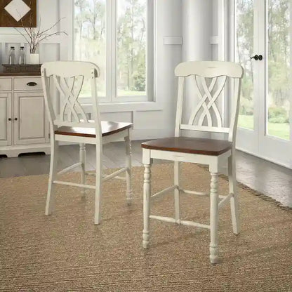 Chaises de comptoir bicolores Brunico (paquet de 2)