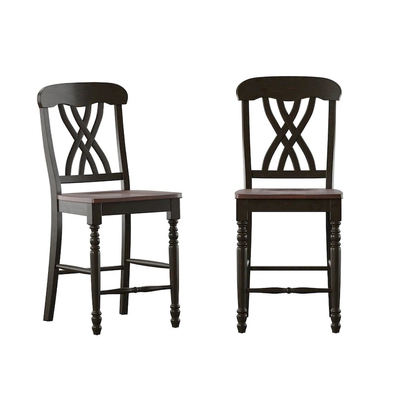 Chaises de comptoir bicolores Brunico (paquet de 2)