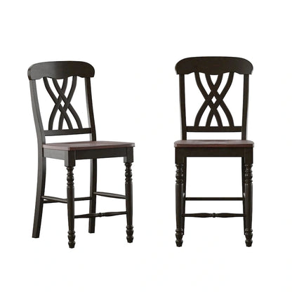 Chaises de comptoir bicolores Brunico (paquet de 2)