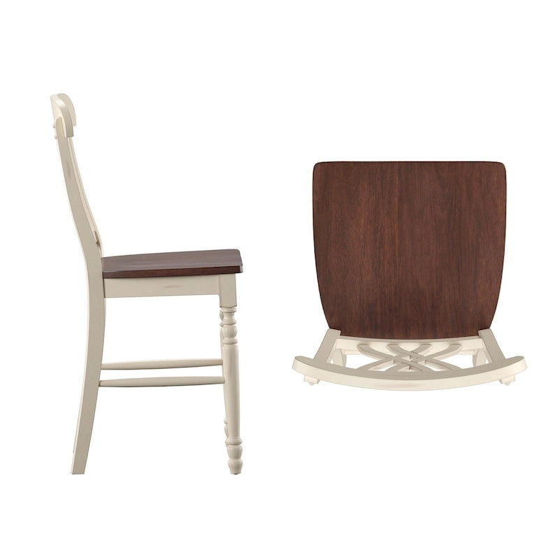 Chaises de comptoir bicolores Brunico (paquet de 2)