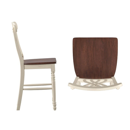 Chaises de comptoir bicolores Brunico (paquet de 2)