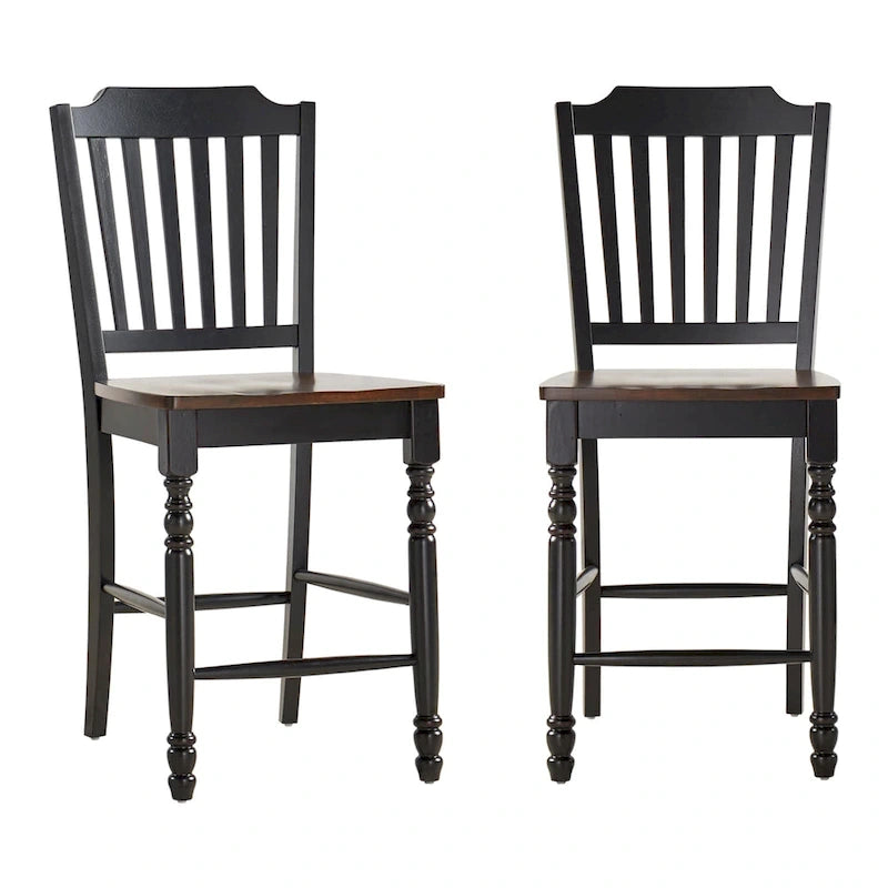 Chaises de comptoir bicolores Brunico (paquet de 2)