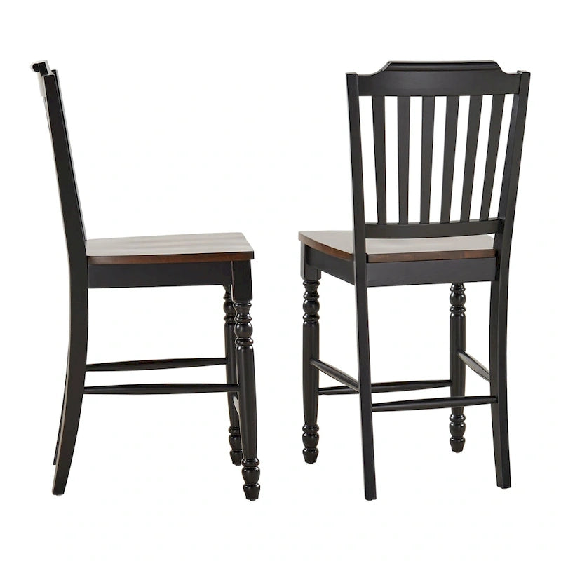 Chaises de comptoir bicolores Brunico (paquet de 2)