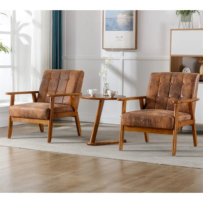 Fauteuils d'appoint modernes du milieu du siècle avec table d'appoint (lot de 2)
