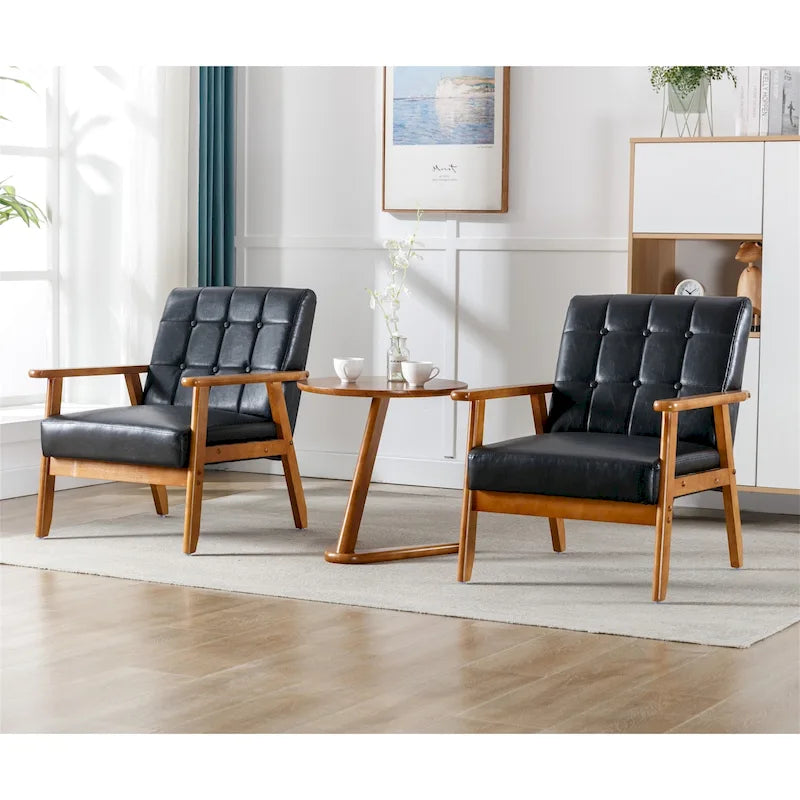 Fauteuils d'appoint modernes du milieu du siècle avec table d'appoint (lot de 2)