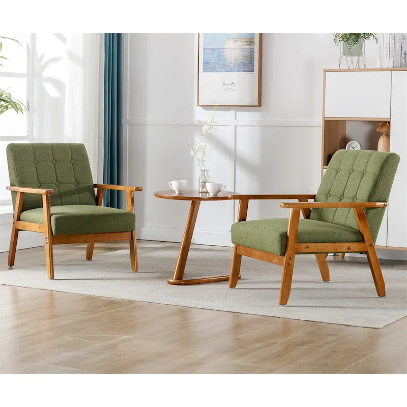 Fauteuils d'appoint modernes du milieu du siècle avec table d'appoint (lot de 2)