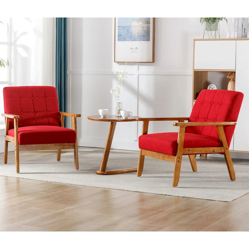 Fauteuils d'appoint modernes du milieu du siècle avec table d'appoint (lot de 2)