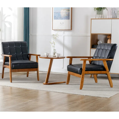 Fauteuils d'appoint modernes du milieu du siècle avec table d'appoint (lot de 2)