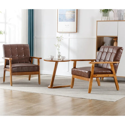 Fauteuils d'appoint modernes du milieu du siècle avec table d'appoint (lot de 2)