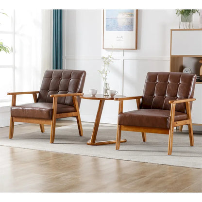 Fauteuils d'appoint modernes du milieu du siècle avec table d'appoint (lot de 2)