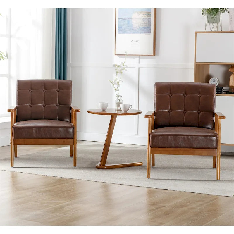 Fauteuils d'appoint modernes du milieu du siècle avec table d'appoint (lot de 2)