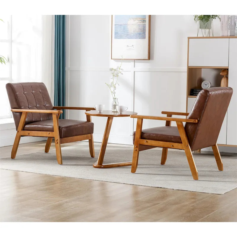Fauteuils d'appoint modernes du milieu du siècle avec table d'appoint (lot de 2)