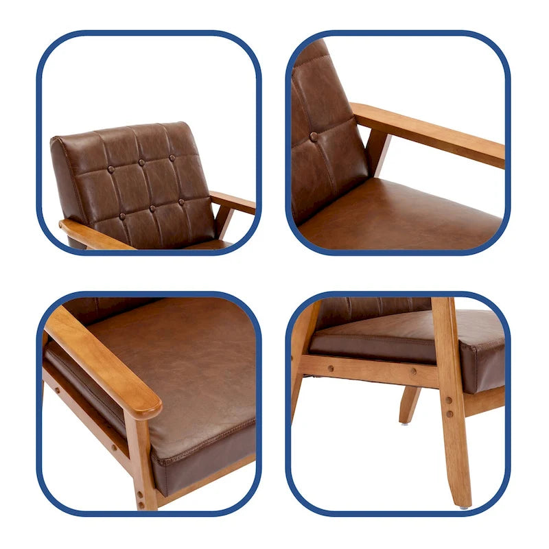Fauteuils d'appoint modernes du milieu du siècle avec table d'appoint (lot de 2)