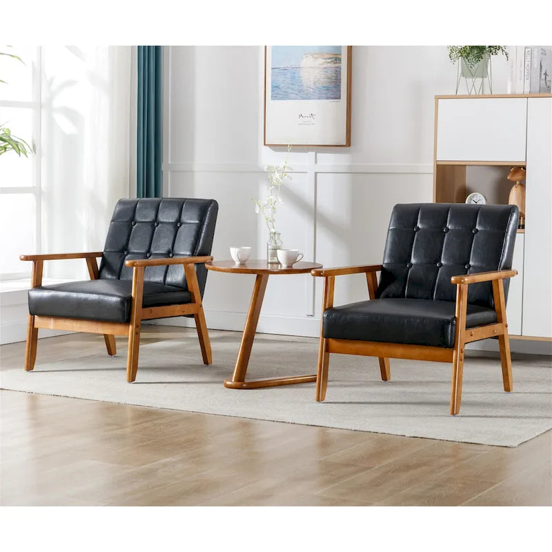 Fauteuils d'appoint modernes du milieu du siècle avec table d'appoint (lot de 2)