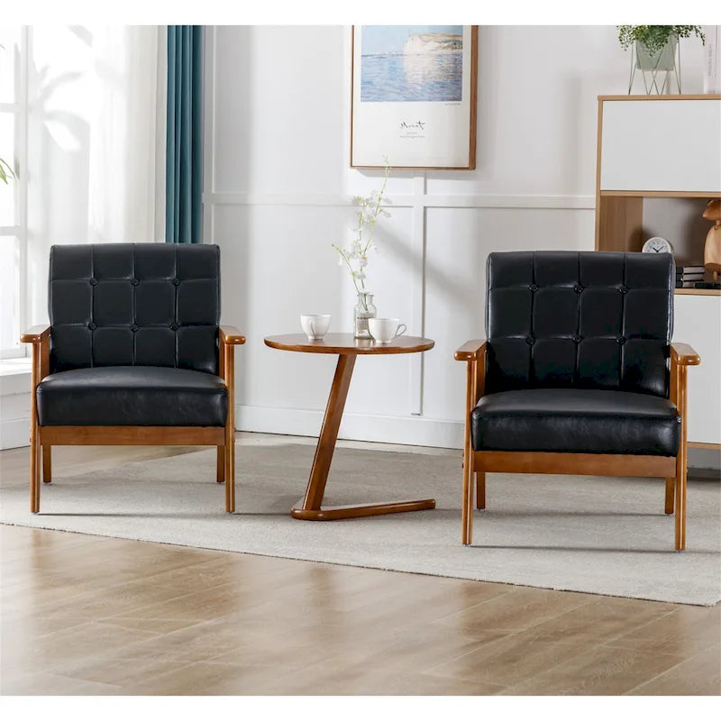 Fauteuils d'appoint modernes du milieu du siècle avec table d'appoint (lot de 2)