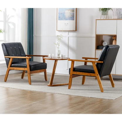 Fauteuils d'appoint modernes du milieu du siècle avec table d'appoint (lot de 2)
