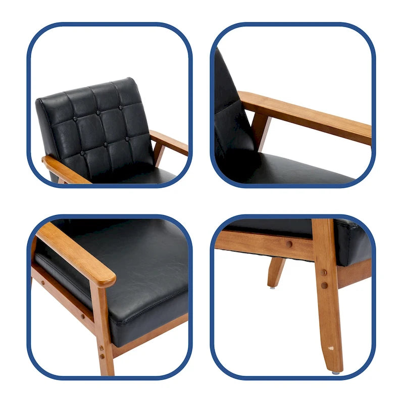 Fauteuils d'appoint modernes du milieu du siècle avec table d'appoint (lot de 2)
