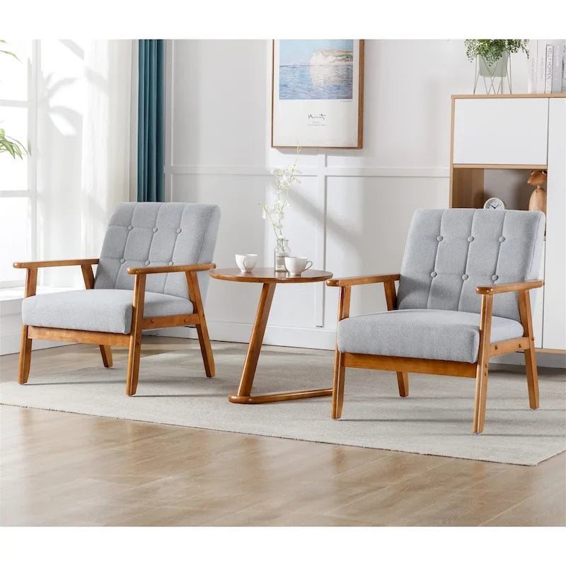 Fauteuils d'appoint modernes du milieu du siècle avec table d'appoint (lot de 2)