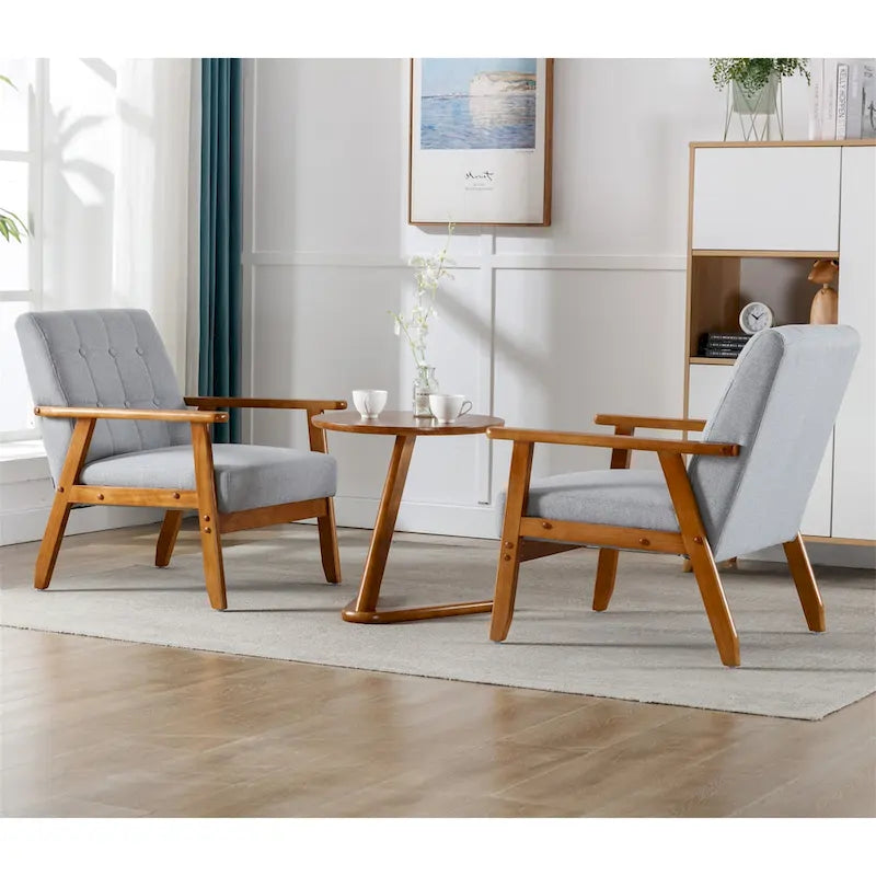 Fauteuils d'appoint modernes du milieu du siècle avec table d'appoint (lot de 2)