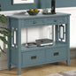Table console de 36 po en pin de style rustique pour entrée de canapé avec 4 tiroirs et 1 étagère de rangement