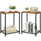 Petite table d'appoint à 2 niveaux avec étagère de rangement ouverte (lot de 2)