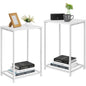 Petite table d'appoint à 2 niveaux avec étagère de rangement ouverte (lot de 2)