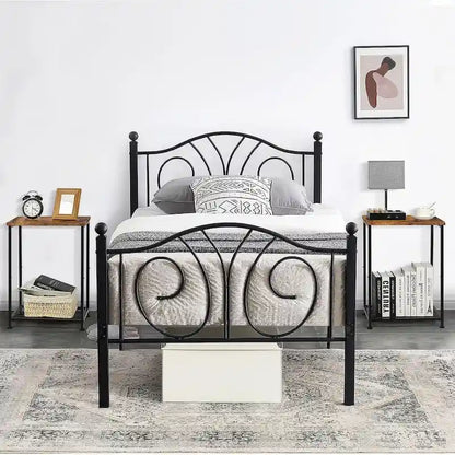 Petite table d'appoint à 2 niveaux avec étagère de rangement ouverte (lot de 2)
