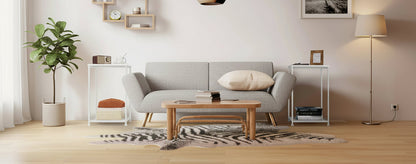 Petite table d'appoint à 2 niveaux avec étagère de rangement ouverte (lot de 2)