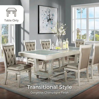 Table à manger extensible Medlee Glam de 84 pouces avec rallonge