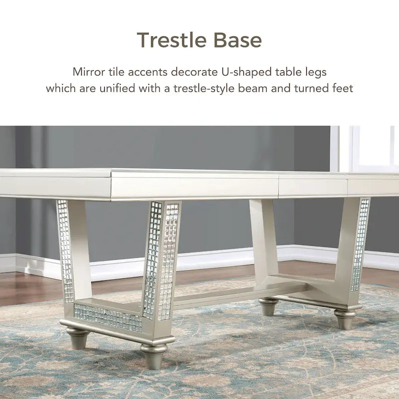 Table à manger extensible Medlee Glam de 84 pouces avec rallonge