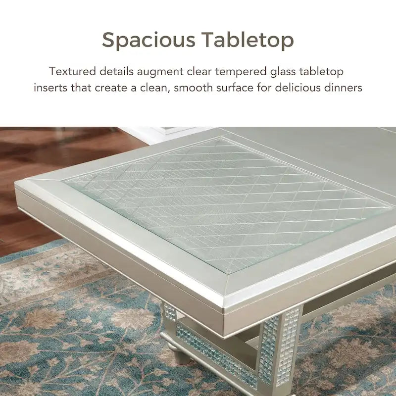 Table à manger extensible Medlee Glam de 84 pouces avec rallonge
