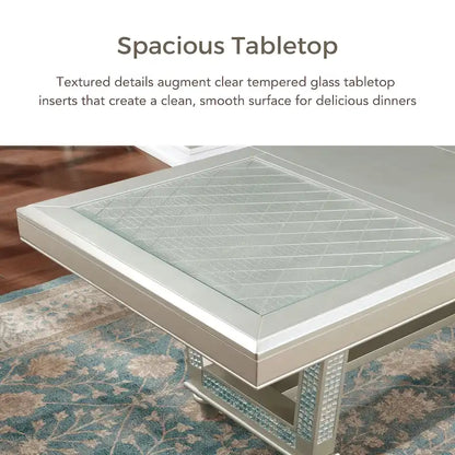 Table à manger extensible Medlee Glam de 84 pouces avec rallonge