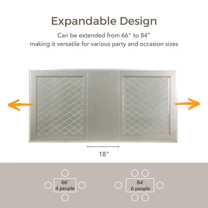 Table à manger extensible Medlee Glam de 84 pouces avec rallonge