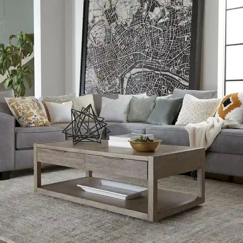 Table basse taupe poussiéreux